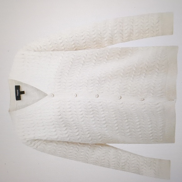 Theory NWT Long Cable Knit Oversized Cardigan Ivory Size Medium - Picture 5 of 11